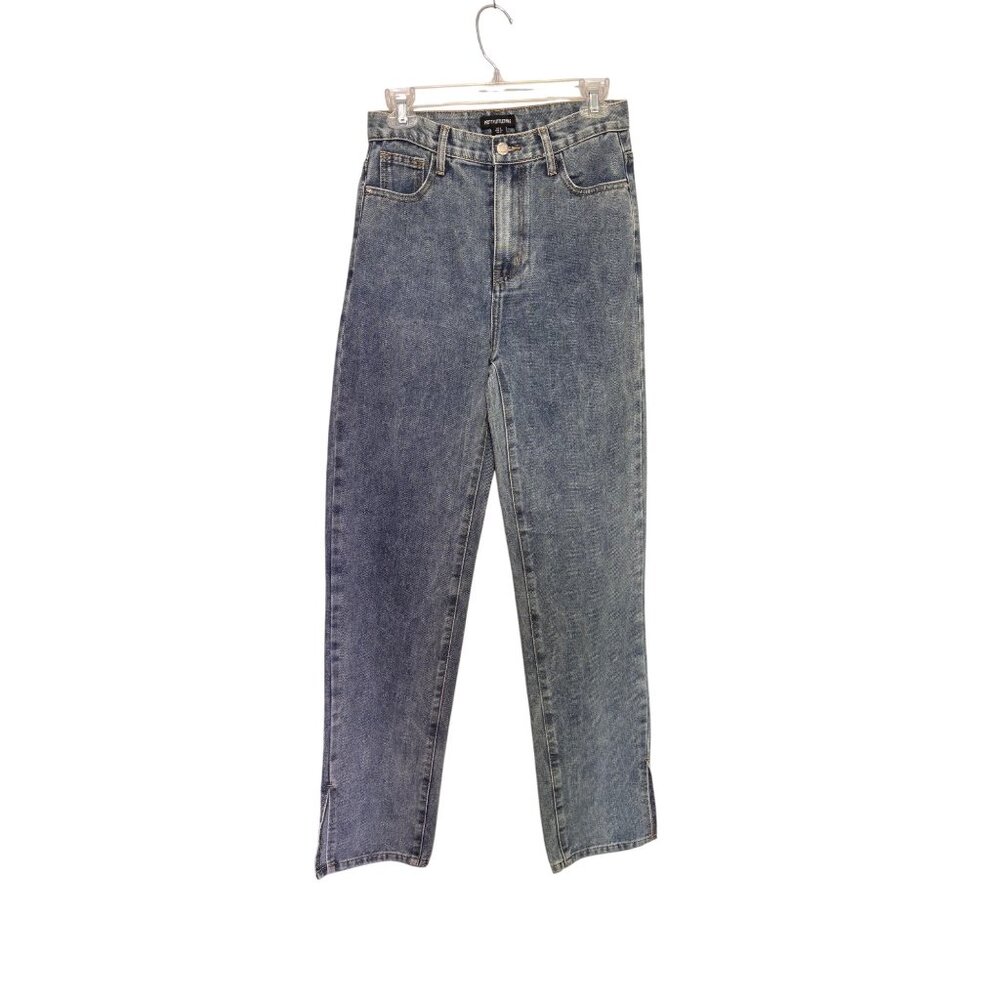 PrettyLittleThing Vintage Wash Clean Girl Split Hem Jeans NWT Size‎ UK 8 / US 4
